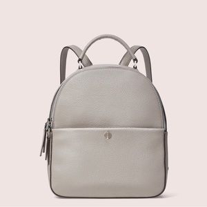 Kate Spade Gray Pebbled Leather Backpack, Excellent Condition